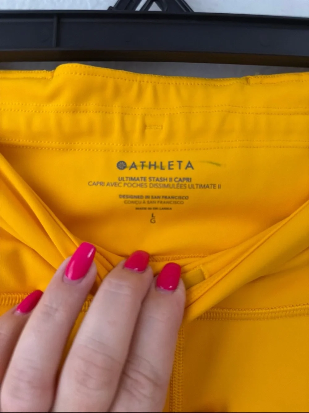 Athleta Sunburst Yellow Capri Leggings with Side Pockets